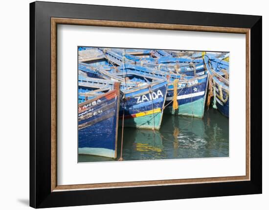 Morocco, Essaouira, Small Boats Tied in Harbor-Emily Wilson-Framed Photographic Print