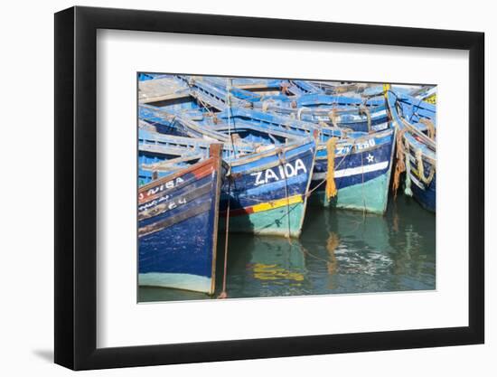 Morocco, Essaouira, Small Boats Tied in Harbor-Emily Wilson-Framed Photographic Print