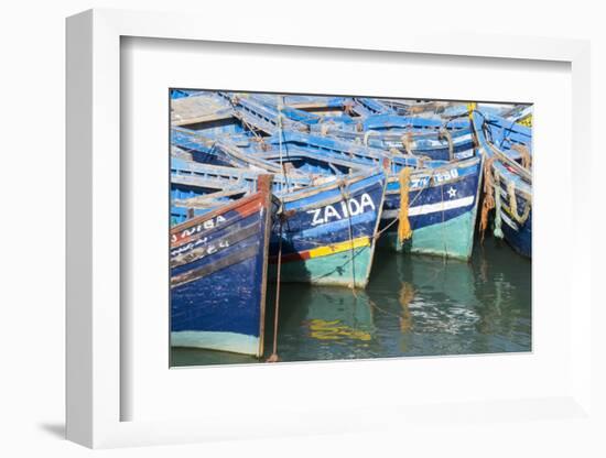 Morocco, Essaouira, Small Boats Tied in Harbor-Emily Wilson-Framed Photographic Print