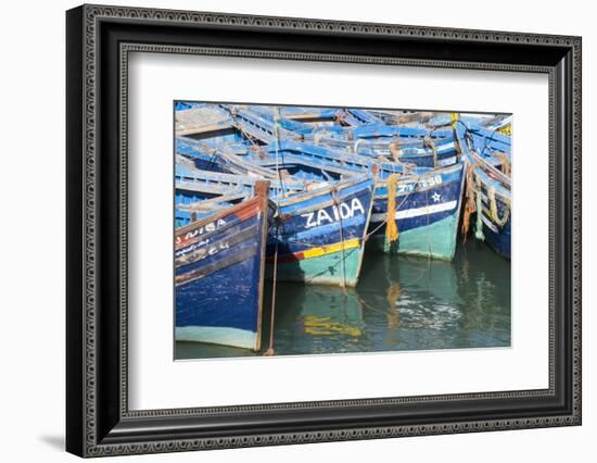 Morocco, Essaouira, Small Boats Tied in Harbor-Emily Wilson-Framed Photographic Print