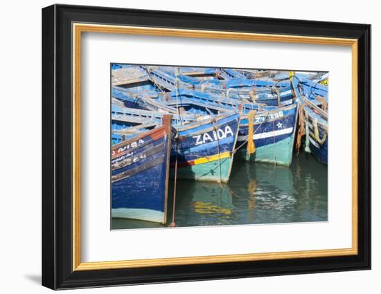 Morocco, Essaouira, Small Boats Tied in Harbor-Emily Wilson-Framed Photographic Print