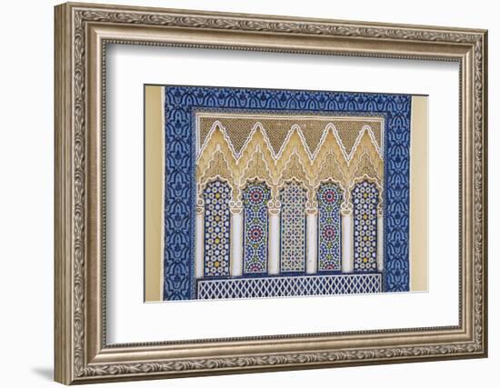 Morocco, Fes. a Detail of an Ornate Wall of the King's Palace-Brenda Tharp-Framed Photographic Print