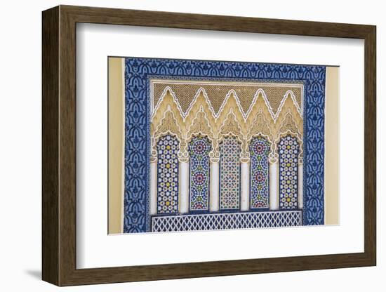 Morocco, Fes. a Detail of an Ornate Wall of the King's Palace-Brenda Tharp-Framed Photographic Print