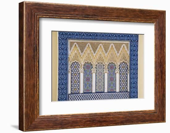 Morocco, Fes. a Detail of an Ornate Wall of the King's Palace-Brenda Tharp-Framed Photographic Print
