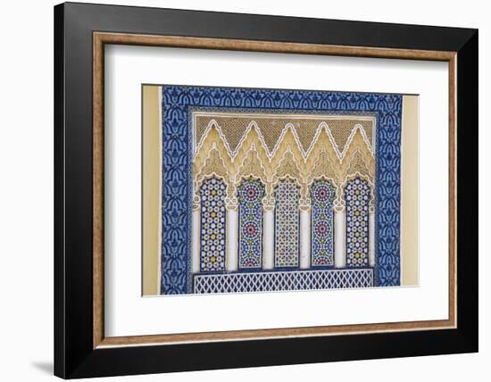 Morocco, Fes. a Detail of an Ornate Wall of the King's Palace-Brenda Tharp-Framed Photographic Print