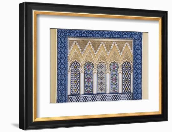 Morocco, Fes. a Detail of an Ornate Wall of the King's Palace-Brenda Tharp-Framed Photographic Print