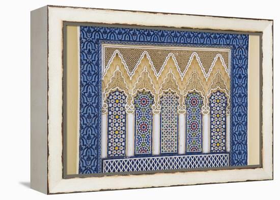 Morocco, Fes. a Detail of an Ornate Wall of the King's Palace-Brenda Tharp-Framed Premier Image Canvas