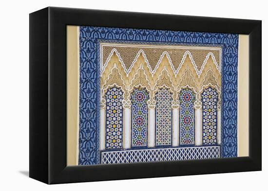 Morocco, Fes. a Detail of an Ornate Wall of the King's Palace-Brenda Tharp-Framed Premier Image Canvas