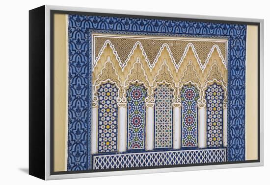 Morocco, Fes. a Detail of an Ornate Wall of the King's Palace-Brenda Tharp-Framed Premier Image Canvas