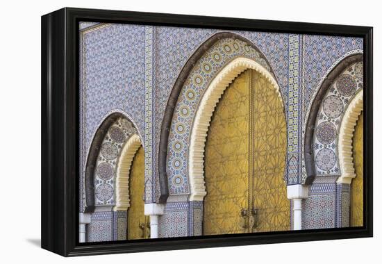 Morocco, Fes. a Detail of the King's Palace Doors-Brenda Tharp-Framed Premier Image Canvas