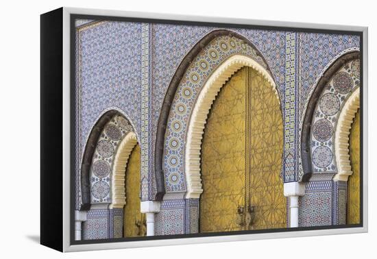 Morocco, Fes. a Detail of the King's Palace Doors-Brenda Tharp-Framed Premier Image Canvas