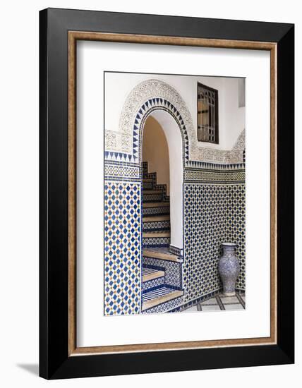 Morocco, Fes. Interior Detail of a Restored Riad-Brenda Tharp-Framed Photographic Print