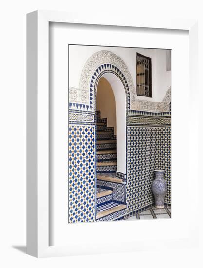 Morocco, Fes. Interior Detail of a Restored Riad-Brenda Tharp-Framed Photographic Print