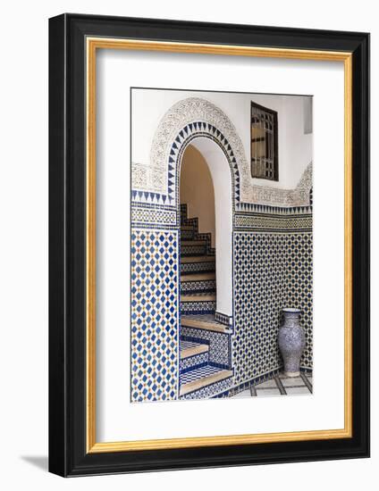 Morocco, Fes. Interior Detail of a Restored Riad-Brenda Tharp-Framed Photographic Print