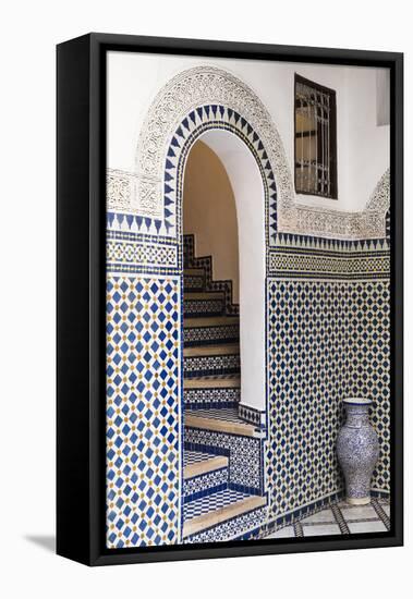 Morocco, Fes. Interior Detail of a Restored Riad-Brenda Tharp-Framed Premier Image Canvas