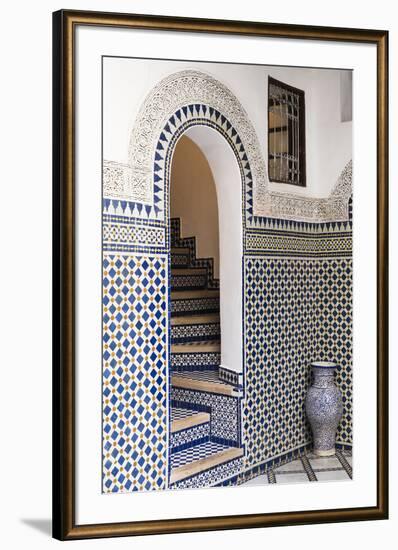 Morocco, Fes. Interior Detail of a Restored Riad-Brenda Tharp-Framed Photographic Print