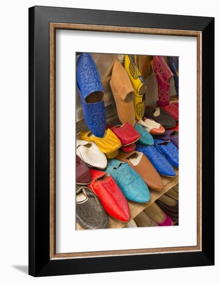 Morocco Fez Colorful Arab Shoes for Sale in Store on Rack-Bill Bachmann-Framed Photographic Print