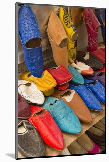 Morocco Fez Colorful Arab Shoes for Sale in Store on Rack-Bill Bachmann-Mounted Photographic Print