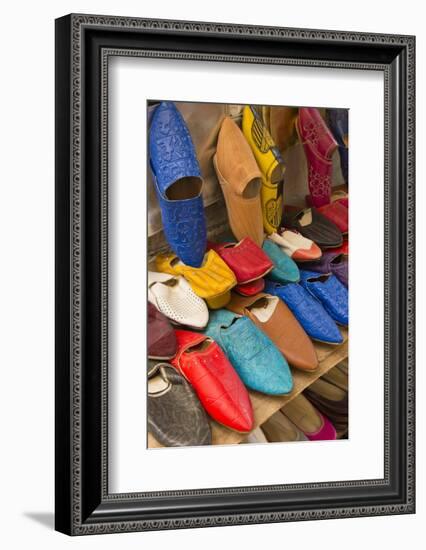 Morocco Fez Colorful Arab Shoes for Sale in Store on Rack-Bill Bachmann-Framed Photographic Print