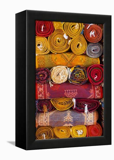 Morocco, Marrakech, Carpets in Market-Andrea Pavan-Framed Premier Image Canvas