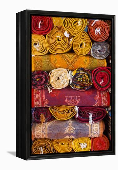 Morocco, Marrakech, Carpets in Market-Andrea Pavan-Framed Premier Image Canvas