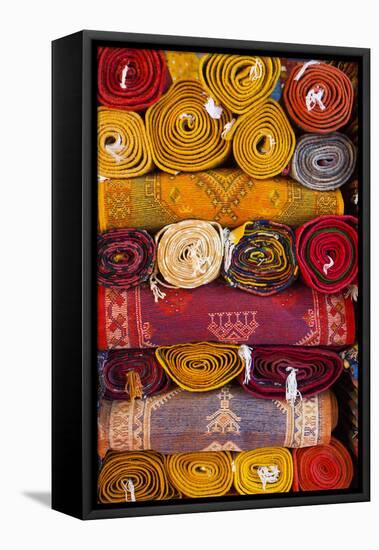 Morocco, Marrakech, Carpets in Market-Andrea Pavan-Framed Premier Image Canvas