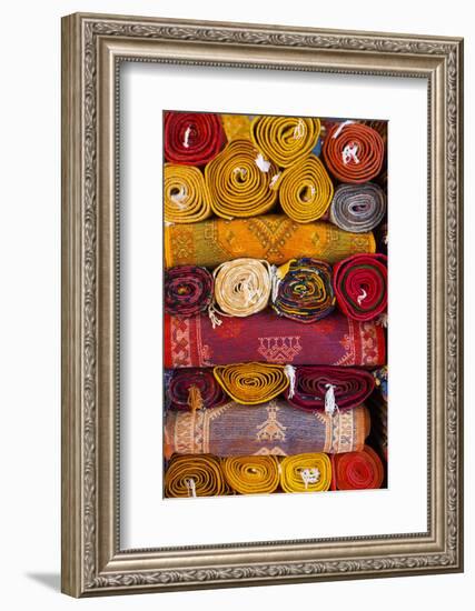 Morocco, Marrakech, Carpets in Market-Andrea Pavan-Framed Photographic Print