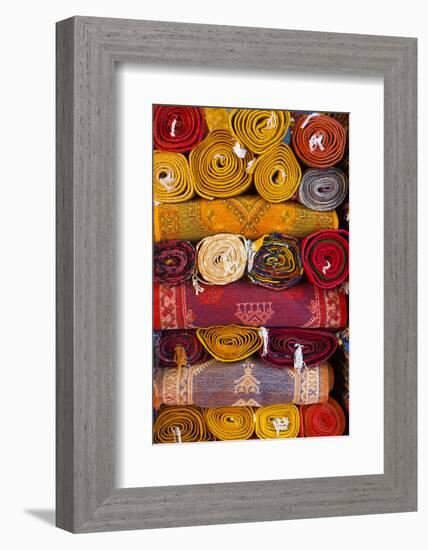 Morocco, Marrakech, Carpets in Market-Andrea Pavan-Framed Photographic Print