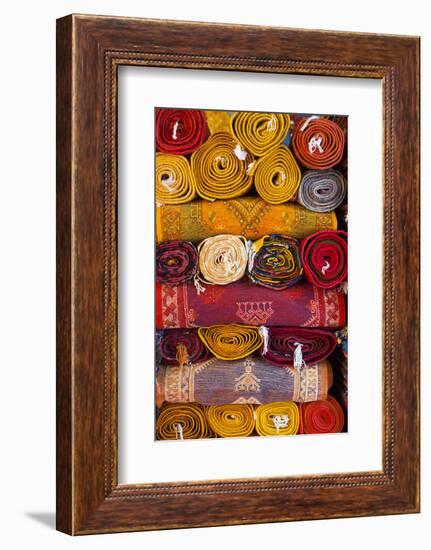 Morocco, Marrakech, Carpets in Market-Andrea Pavan-Framed Photographic Print