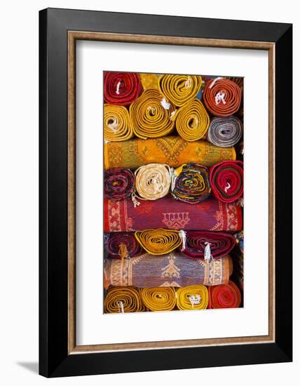 Morocco, Marrakech, Carpets in Market-Andrea Pavan-Framed Photographic Print