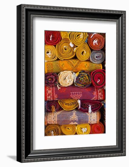 Morocco, Marrakech, Carpets in Market-Andrea Pavan-Framed Photographic Print