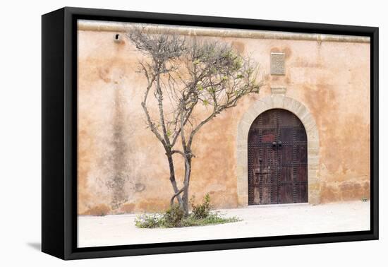 Morocco, Marrakech. Doorway Set into a Beige Way-Emily Wilson-Framed Premier Image Canvas