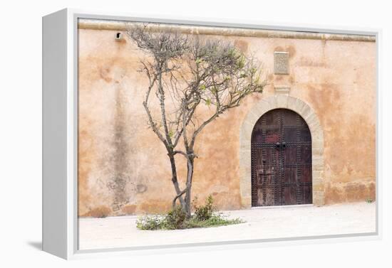 Morocco, Marrakech. Doorway Set into a Beige Way-Emily Wilson-Framed Premier Image Canvas