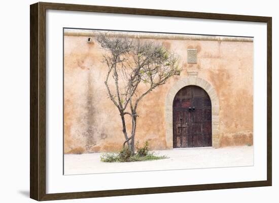 Morocco, Marrakech. Doorway Set into a Beige Way-Emily Wilson-Framed Photographic Print