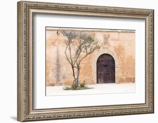 Morocco, Marrakech. Doorway Set into a Beige Way-Emily Wilson-Framed Photographic Print