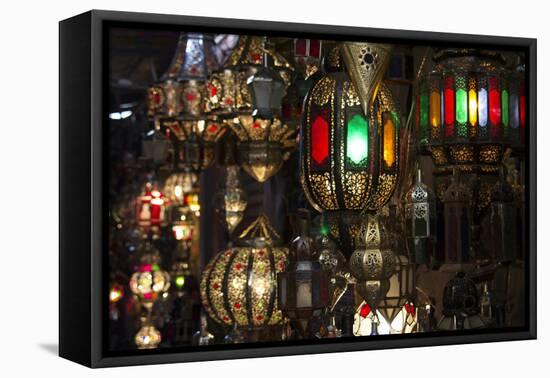 Morocco, Marrakech. Moroccan lights.-Kymri Wilt-Framed Premier Image Canvas