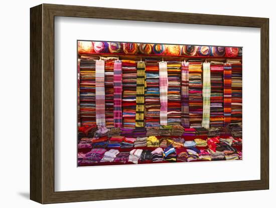 Morocco, Marrakech, Textiles and Fabrics in a Souk-Andrea Pavan-Framed Photographic Print