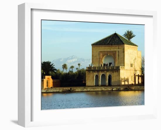 Morocco Marrakesh Menara Garden Pavilion Water Basin-Christian Kober-Framed Photographic Print