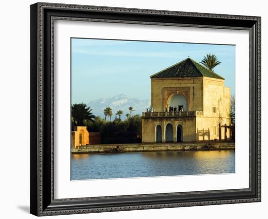 Morocco Marrakesh Menara Garden Pavilion Water Basin-Christian Kober-Framed Photographic Print