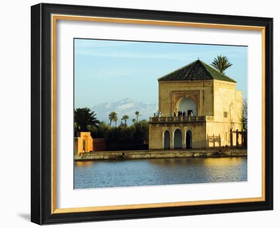 Morocco Marrakesh Menara Garden Pavilion Water Basin-Christian Kober-Framed Photographic Print