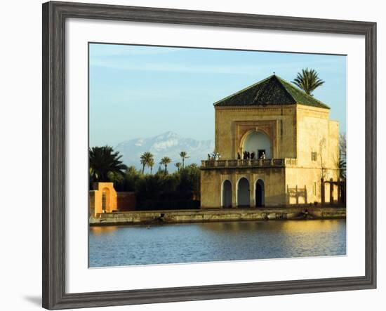 Morocco Marrakesh Menara Garden Pavilion Water Basin-Christian Kober-Framed Photographic Print