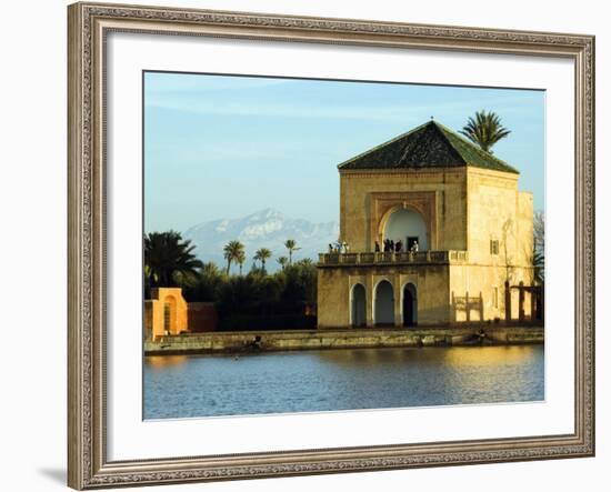 Morocco Marrakesh Menara Garden Pavilion Water Basin-Christian Kober-Framed Photographic Print