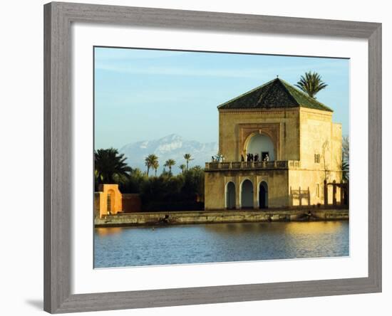 Morocco Marrakesh Menara Garden Pavilion Water Basin-Christian Kober-Framed Photographic Print