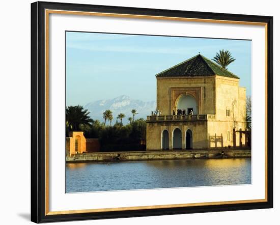 Morocco Marrakesh Menara Garden Pavilion Water Basin-Christian Kober-Framed Photographic Print