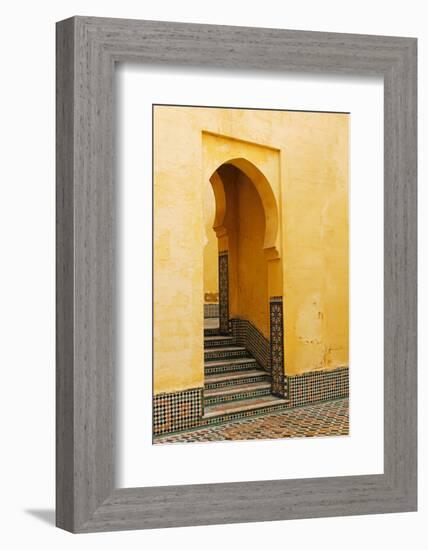 Morocco, Meknes. Mausoleum of Moulay Ismail Stairs-Kymri Wilt-Framed Photographic Print