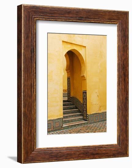 Morocco, Meknes. Mausoleum of Moulay Ismail Stairs-Kymri Wilt-Framed Photographic Print