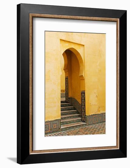 Morocco, Meknes. Mausoleum of Moulay Ismail Stairs-Kymri Wilt-Framed Photographic Print