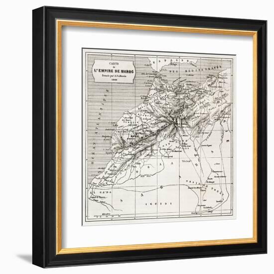 Morocco Old Map. Created By Erhard And Bonaparte, Published On Le Tour Du Monde, Paris, 1860-marzolino-Framed Art Print