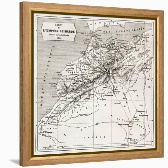 Morocco Old Map. Created By Erhard And Bonaparte, Published On Le Tour Du Monde, Paris, 1860-marzolino-Framed Stretched Canvas