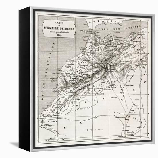 Morocco Old Map. Created By Erhard And Bonaparte, Published On Le Tour Du Monde, Paris, 1860-marzolino-Framed Stretched Canvas